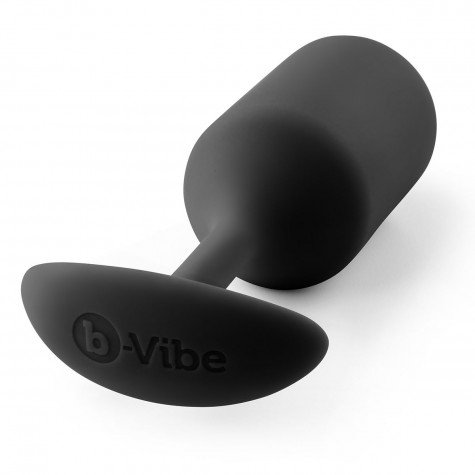 Чёрная пробка для ношения B-vibe Snug Plug 3 - 12,7 см.