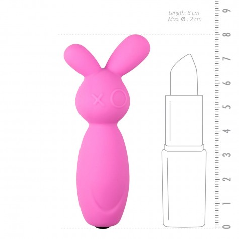 Розовый мини-вибратор Mini Bunny Vibe - 8 см.